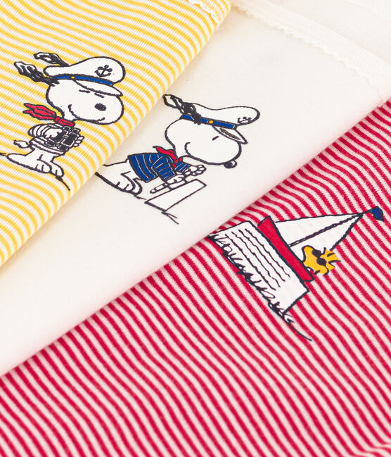 Girls' Petit Bateau X Snoopy Cotton Strappy Vests - 3-Pack variante 1