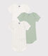 Babies' Short-sleeved Cotton Bodysuits - 3-Pack