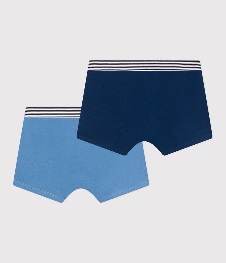 Children's plain cotton and elastane boxers - 2-pack multicolor