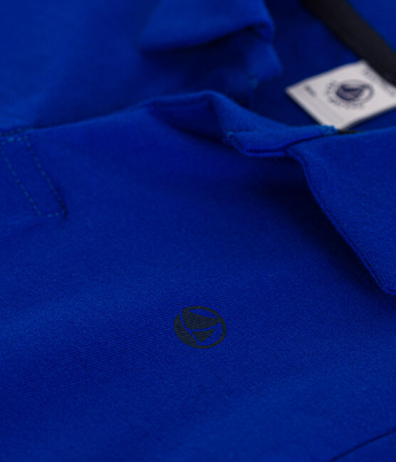 Boys' Short-Sleeved Cotton Polo Shirt SURF blue