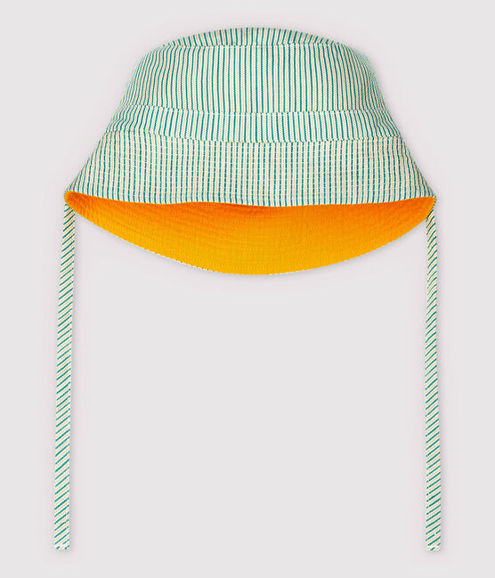 Baby Girls' Reversible Floppy Sun Hat GAZON green/MULTICO ecru