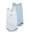 Pack of 2 baby boy plain/milleraies striped sleeveless bodysuits . set