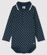 Baby's long-sleeved bodysuit with polo shirt neck