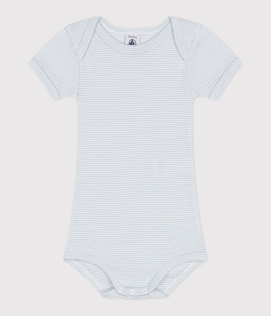 Babies' short-sleeved printed cotton body GOMME /MARSHMALLOW