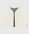 Sleeveless baby vest in milleraies cotton and sherpa MILK /MULTICO