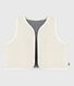 Sleeveless baby vest in milleraies cotton and sherpa