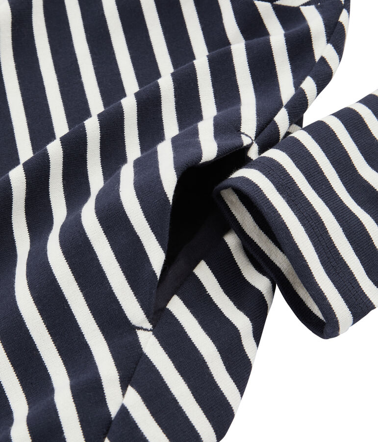 Women's Long-Sleeved Dress SMOKING blue/COQUILLE beige