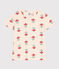 Women's Straight Round-Neck Cotton T-Shirt AVALANCHE white/MULTICO