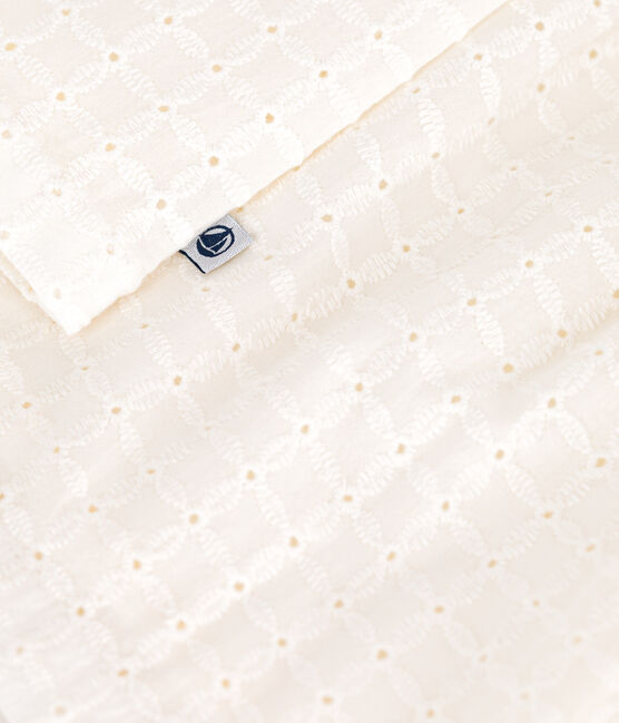 Babies' sleeveless white cotton broderie anglaise dress MARSHMALLOW white