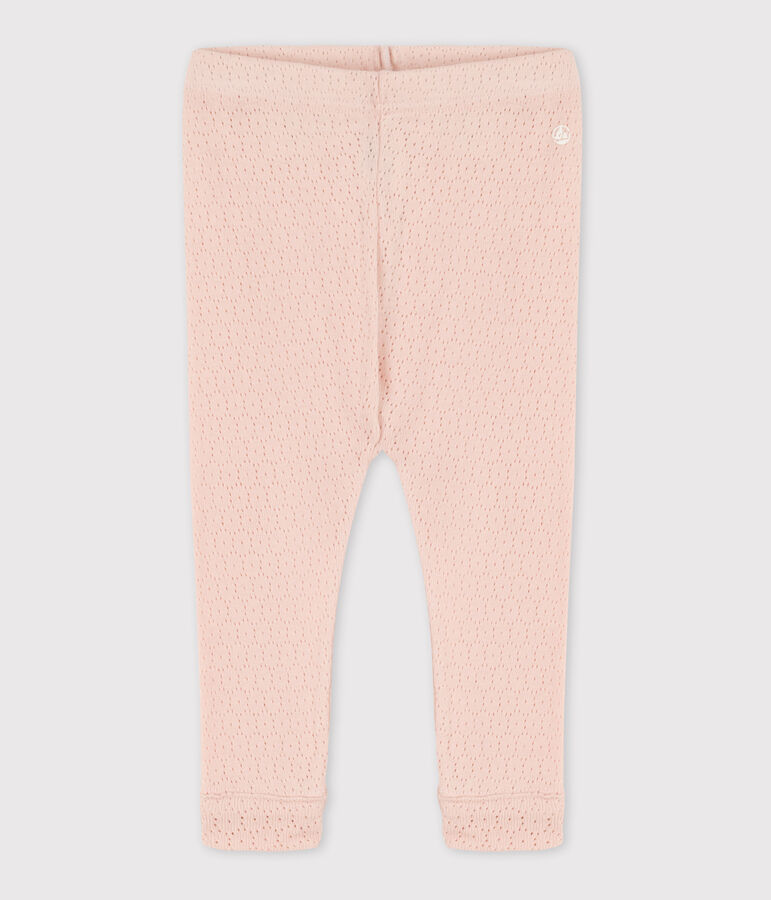 Babies' Openwork Cotton Leggings pink