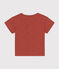 Babies' Short-Sleeved Slub Jersey T-Shirt FAMEUX brown