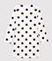 Girls' Dot Pattern Organic Cotton Nightdress MARSHMALLOW white/MEDIEVAL blue