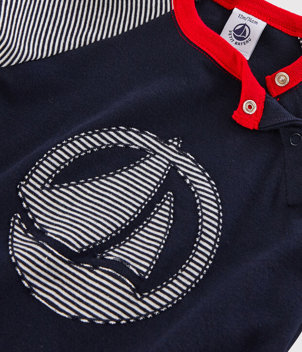 Baby boy's colourblock t-shirt blue/white