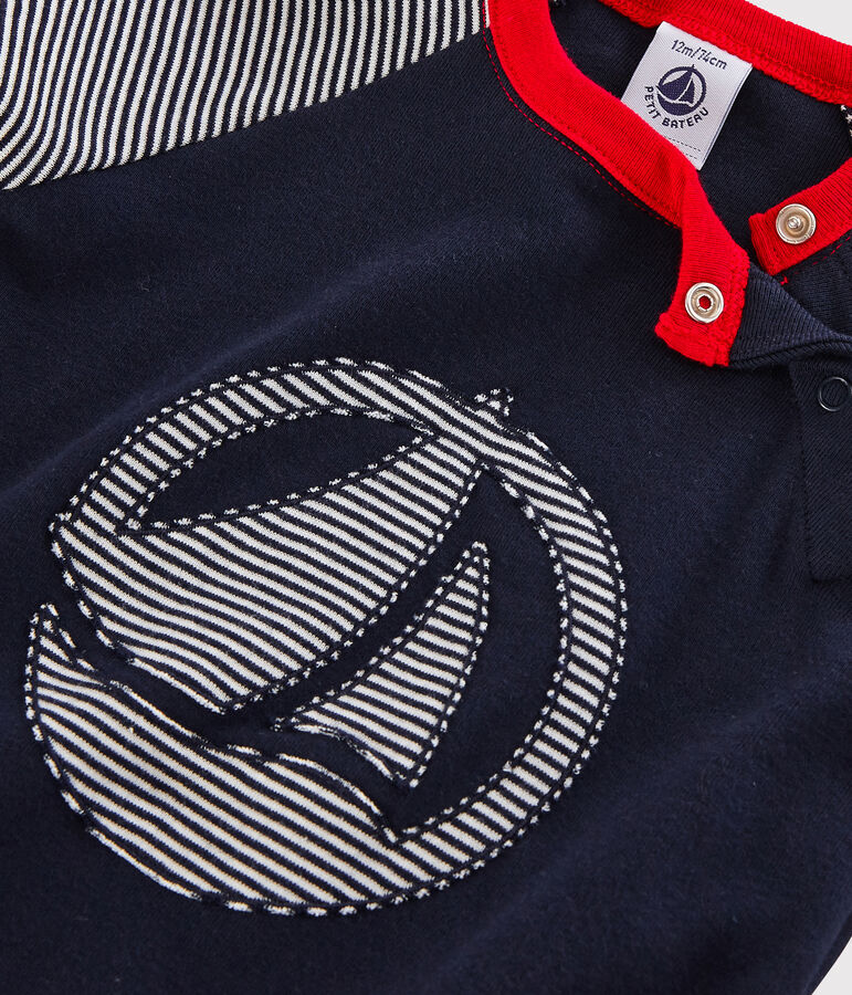 Baby boy's colourblock t-shirt SMOKING blue/MARSHMALLOW white