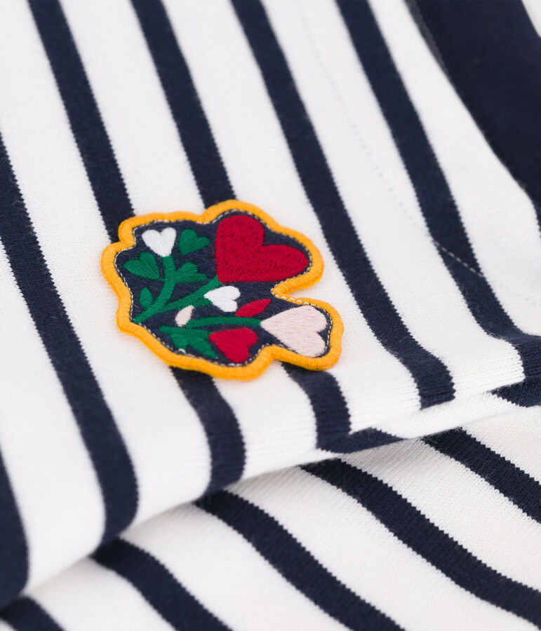 Girls' Cotton Breton Top white/blue