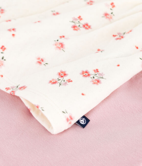 Babies' floral print dress with a collar and leggings in cotton MILK /MULTICO