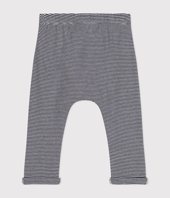 Babies' Organic Cotton Trousers SMOKING blue/MARSHMALLOW white