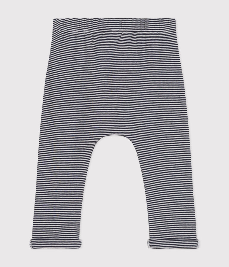 Babies' Organic Cotton Trousers SMOKING blue/MARSHMALLOW white