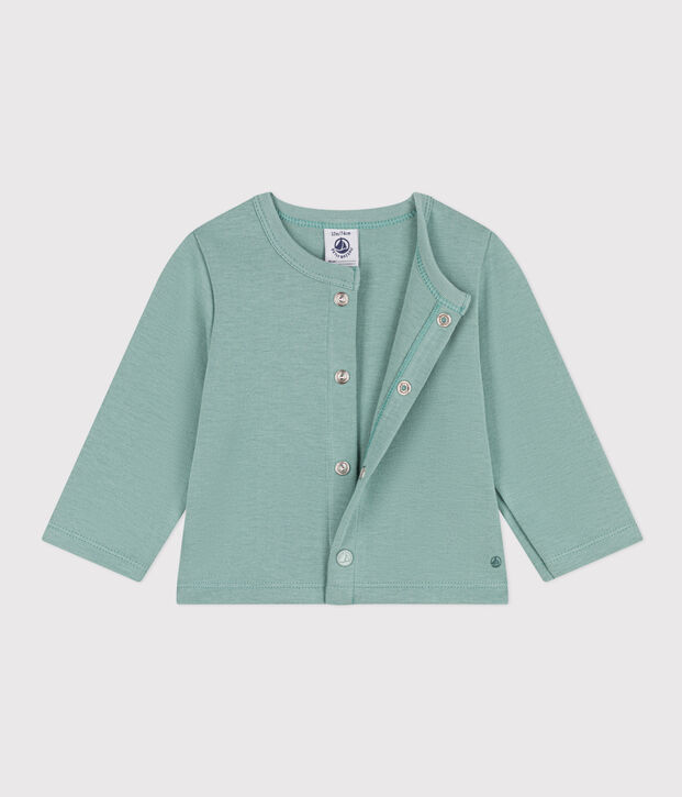 Babies' Thick Jersey Cardigan green