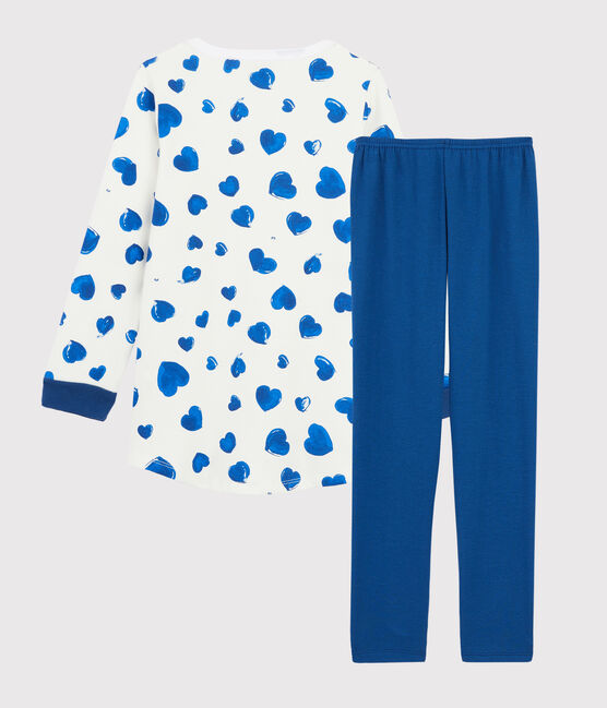 Girls' Heart Fleece Nightdress with Leggings MARSHMALLOW white/MULTICO white