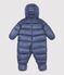 Babies' Striped Snowsuit SMOKING blue/MARSHMALLOW white