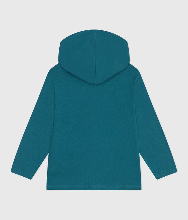 Children's plain cotton zip-up hoodie green