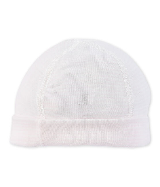 Newborn baby milleraies-striped beanie VIENNE pink/LAIT white