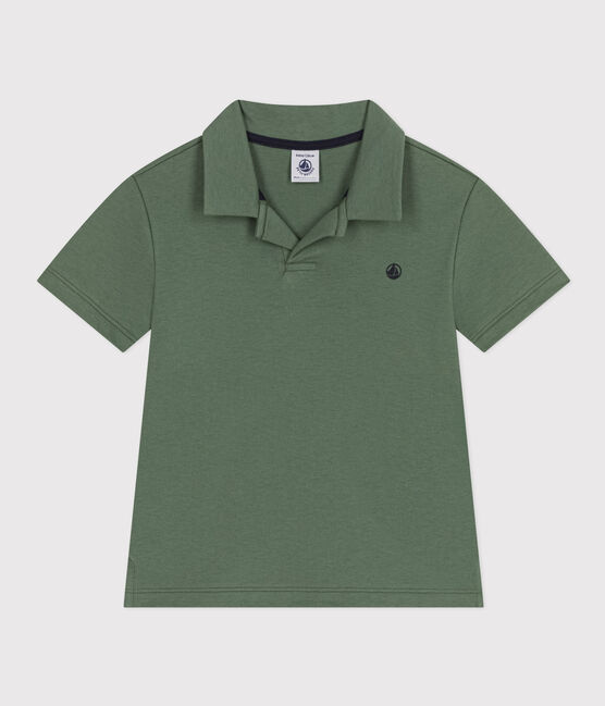 Boys' Short-Sleeved Cotton Polo Shirt CROCO green