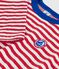 Children's long-sleeved stripy cotton T-shirt POMPEI red/MILK