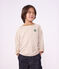 Children's long-sleeved stripy T-shirt beige/ecru/beige