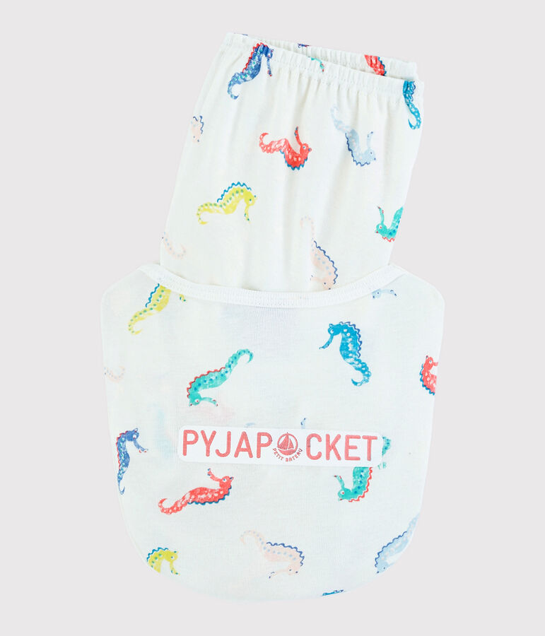 Girls' Seahorse Print Cotton Short Pyjamas white/multicolor