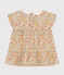 Babies' short-sleeved poplin rress AVALANCHE white/MULTICO