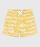 Babies' shark print swim shorts ORGE yellow/MARSHMALLOW white