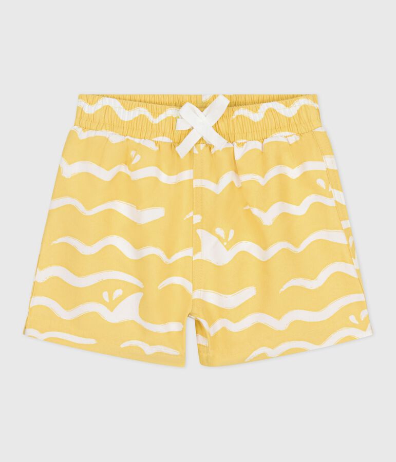 Babies' shark print swim shorts yellow/white