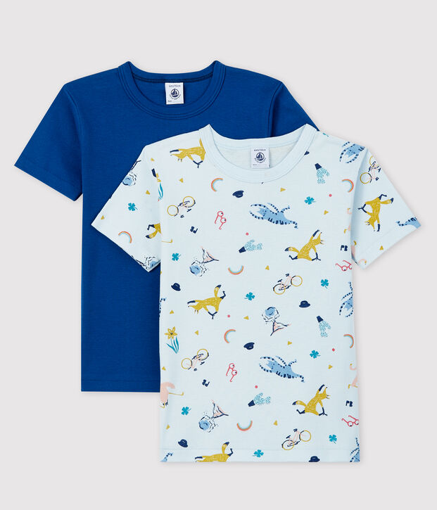 Boys' Short-Sleeved Yoga Animals T-Shirt - 2-Piece Set multicolor