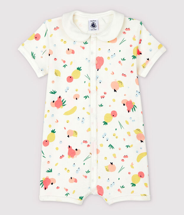 Baby Girls' Fruit Pattern Cotton Playsuit white/multicolor