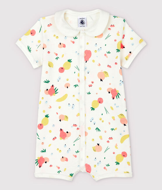 Baby Girls' Fruit Pattern Cotton Playsuit MARSHMALLOW white/MULTICO white