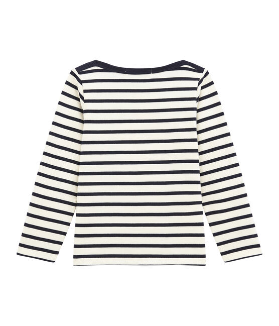 Boys' breton Top COQUILLE beige/SMOKING blue