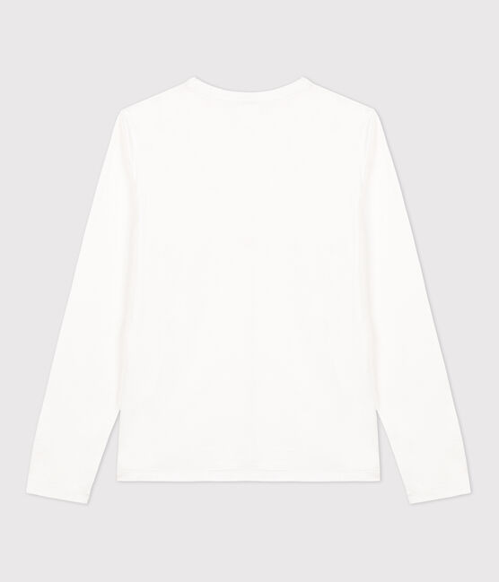 Women's Straight Cotton V-Neck T-Shirt ECUME white