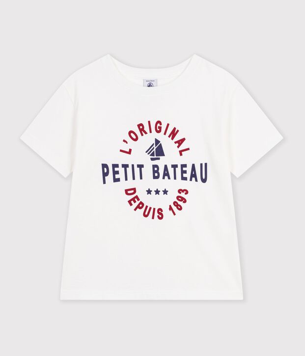 Children's short-sleeved printed t-shirt white