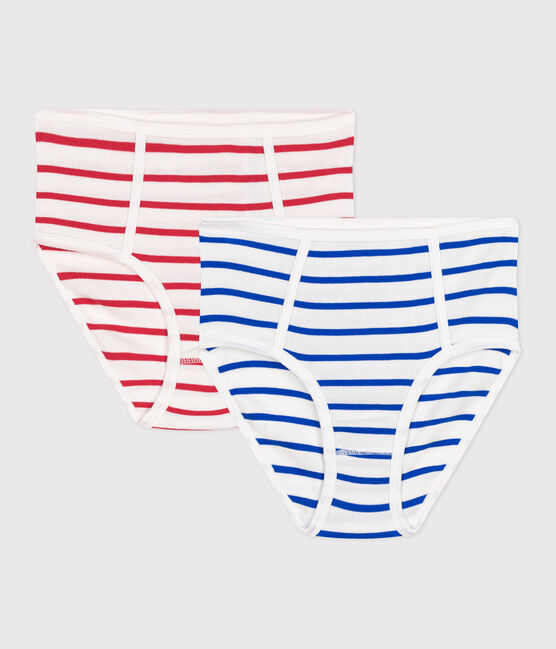 Women's high-waisted striped cotton pants - 2-Pack variante 1
