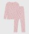 Children's pyjamas in cotton with a flower print and snug-fitting legs JOLI pink/MULTICO white