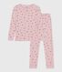 Children's pyjamas in cotton with a flower print and snug-fitting legs