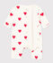Babies' Long Quilted Cotton Jumpsuit MARSHMALLOW white/TERKUIT red