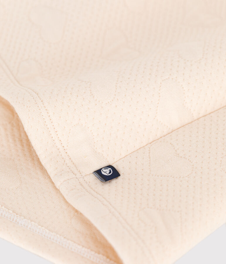 Babies' long-sleeved quilted tube knit dress AVALANCHE Ecru