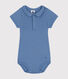 Babies' Short-Sleeved Cotton Bodysuit with Peter Pan Collar