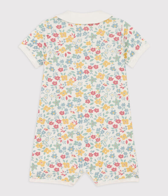 Babies' Floral Cotton Playsuit MARSHMALLOW white/MULTICO white