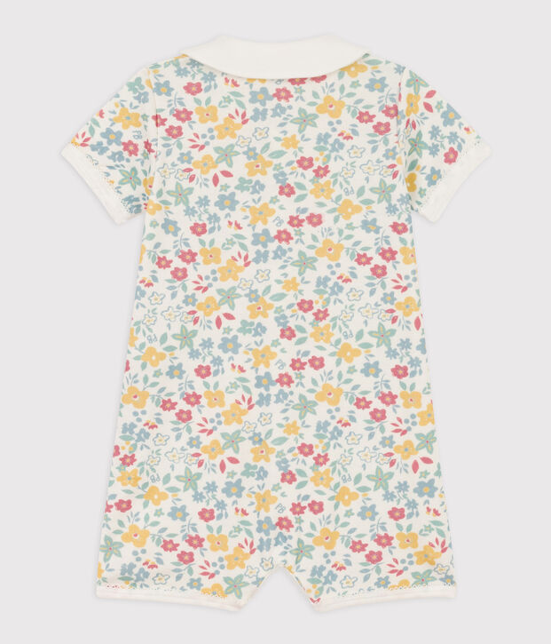 Babies' Floral Cotton Playsuit white/multicolor