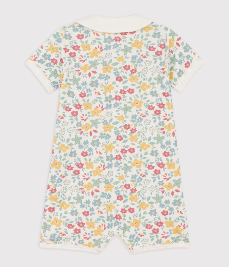 Babies' Floral Cotton Playsuit white/multicolor