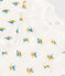 Babies' Long-Sleeved Patterned Cotton Bodysuit With Ruff Collar MARSHMALLOW white/MULTICO white